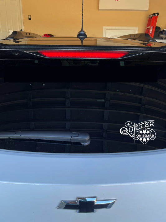 Quilter on Board Car Decal